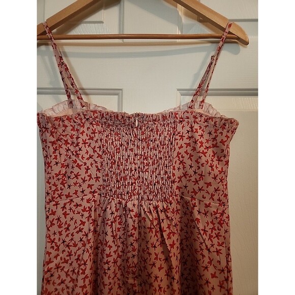 Princess Polly Sundress 8 Red Mini Floral Ruffle Cottagecore Adjustable Straps - Picture 7 of 13